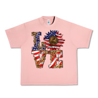 Salmon patriotic sunflower love Urban Heavy Tee - BarkalooDesign