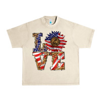 Sandshell patriotic sunflower love Urban Heavy Tee - BarkalooDesign