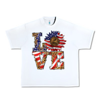 White patriotic sunflower love Urban Heavy Tee - BarkalooDesign