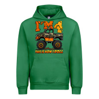 Emerald i'm four this is how i roll monster truck birthday Urban Hoodie - Jasminsmagicworld