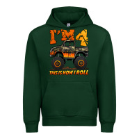 Forest Green i'm four this is how i roll monster truck birthday Urban Hoodie - Jasminsmagicworld