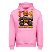 Fuchsia Pink i'm four this is how i roll monster truck birthday Urban Hoodie - Jasminsmagicworld