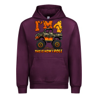 Mauve Wine i'm four this is how i roll monster truck birthday Urban Hoodie - Jasminsmagicworld