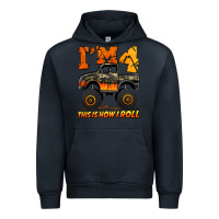 Navy i'm four this is how i roll monster truck birthday Urban Hoodie - Jasminsmagicworld