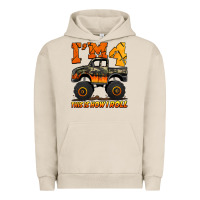 Pigment French Oak i'm four this is how i roll monster truck birthday Urban Hoodie - Jasminsmagicworld