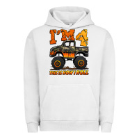 Pigment Lunar Rock i'm four this is how i roll monster truck birthday Urban Hoodie - Jasminsmagicworld