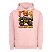 Pigment Salmon i'm four this is how i roll monster truck birthday Urban Hoodie - Jasminsmagicworld
