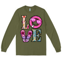 Army Green love summer Long Sleeve Tee - CowhideDigitalArt