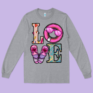 Love Summer Long Sleeve Tee Designed By Cowhidedigitalart