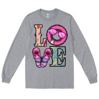 Heather Grey love summer Long Sleeve Tee - CowhideDigitalArt