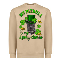 Mushroom St. Patrick's Day My Pitbull Is My Lucky Charm With Hat Heavyweight Sweatshirt - RanaPortraitStore