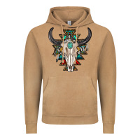 Vintage Camel western aztec bull skull with gemstone Vintage Hoodie - texasbilliewilder