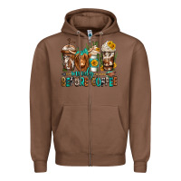 Chestnut moody before coffee longhaired cow coffee Zipper Hoodie - Jasminsmagicworld
