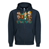 Navy moody before coffee longhaired cow coffee Zipper Hoodie - Jasminsmagicworld