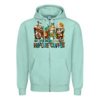 Seafoam moody before coffee longhaired cow coffee Zipper Hoodie - Jasminsmagicworld