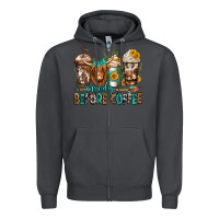 Smoke moody before coffee longhaired cow coffee Zipper Hoodie - Jasminsmagicworld