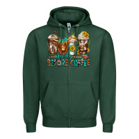 Sports Green moody before coffee longhaired cow coffee Zipper Hoodie - Jasminsmagicworld