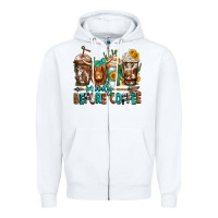 White moody before coffee longhaired cow coffee Zipper Hoodie - Jasminsmagicworld