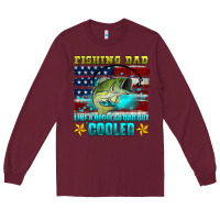 Burgundy fishing dad like a regular dad but cooler Long Sleeve Tee - HRA Design Shop