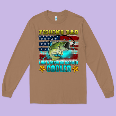 Fishing Dad Like A Regular Dad But Cooler Long Sleeve Tee Designed By Hra Design Shop