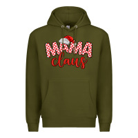 Army Green Mama Claus Premium Hoodie - MaliasSmallBusiness