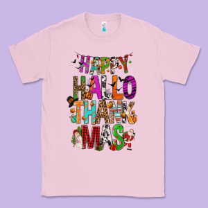 Happy Hallothankmas Classic Tee Designed By Fadigitalartstudio