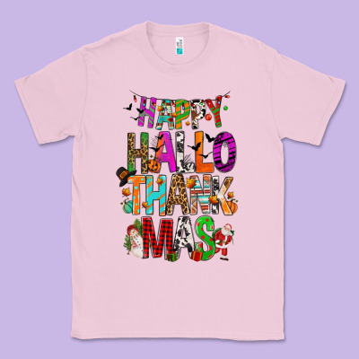 Happy Hallothankmas Classic Tee Designed By Fadigitalartstudio