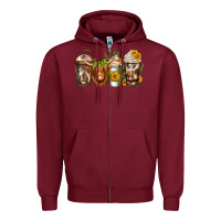 Burgundy longhaired cow coffee Zipper Hoodie - Jasminsmagicworld