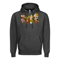 Charcoal Heather longhaired cow coffee Zipper Hoodie - Jasminsmagicworld
