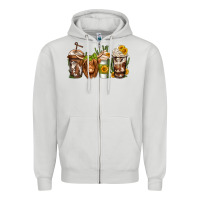 Dove Grey longhaired cow coffee Zipper Hoodie - Jasminsmagicworld