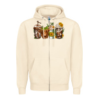 Sandshell longhaired cow coffee Zipper Hoodie - Jasminsmagicworld