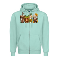 Seafoam longhaired cow coffee Zipper Hoodie - Jasminsmagicworld