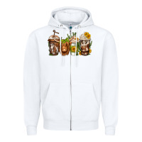 White longhaired cow coffee Zipper Hoodie - Jasminsmagicworld