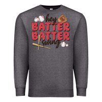 Charcoal Heather hey batter batter swing Premium Sweatshirt - MaliasSmallBusiness
