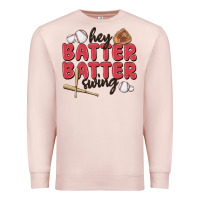 Pale Pink hey batter batter swing Premium Sweatshirt - MaliasSmallBusiness