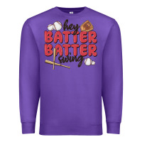 Purple hey batter batter swing Premium Sweatshirt - MaliasSmallBusiness