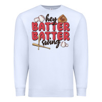 White hey batter batter swing Premium Sweatshirt - MaliasSmallBusiness