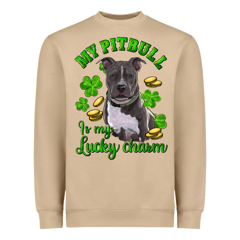 St. Patrick's Day My Pitbull Is My Lucky Charm Heavyweight Sweatshirt by RanaPortraitStore | Teevron