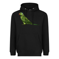 Black Ring Necked Parakeet Heavyweight Hoodie - LillyAllenDesigns