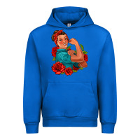 Cobalt hispanic strong woman with roses Urban Hoodie - Jasminsmagicworld