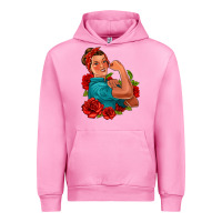 Fuchsia Pink hispanic strong woman with roses Urban Hoodie - Jasminsmagicworld
