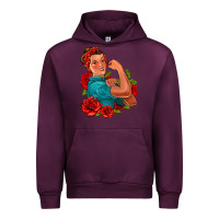 Mauve Wine hispanic strong woman with roses Urban Hoodie - Jasminsmagicworld