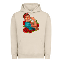 Pigment French Oak hispanic strong woman with roses Urban Hoodie - Jasminsmagicworld