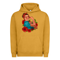 Pigment Peanut Butter hispanic strong woman with roses Urban Hoodie - Jasminsmagicworld