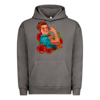 Pigment Tornado hispanic strong woman with roses Urban Hoodie - Jasminsmagicworld