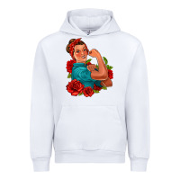White hispanic strong woman with roses Urban Hoodie - Jasminsmagicworld