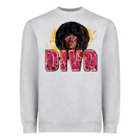 Heather Grey diva Heavyweight Sweatshirt - Zillion Design Studio