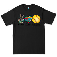 Black peace love softball Premium Tee - Artiststas