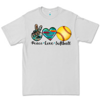 Dove Grey peace love softball Premium Tee - Artiststas