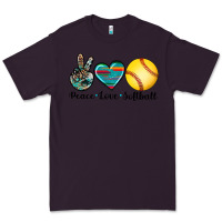 Plum peace love softball Premium Tee - Artiststas